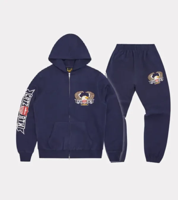 Cortez Dip set Zip-Up Tracksuit Navy Blue